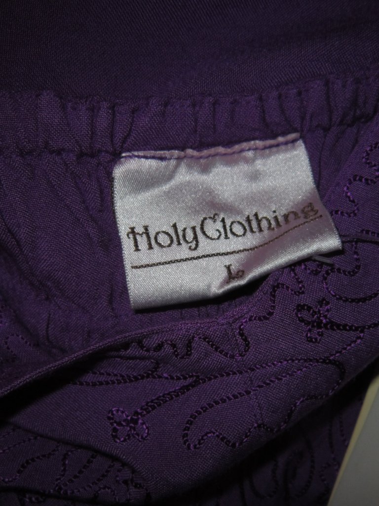 Holy Clothing New Sz L Maxi Dress Purple Embroidered Flared Ren Faire Fairy Long — image 3 of 3